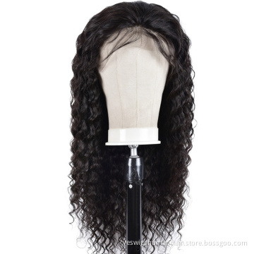 Factory Wholesale Very Popular 10A Unprocessed Virgin Cambodian Raw 100%Human Hair Water Wave 13X6 Lace Front Wig Pre Plucked
